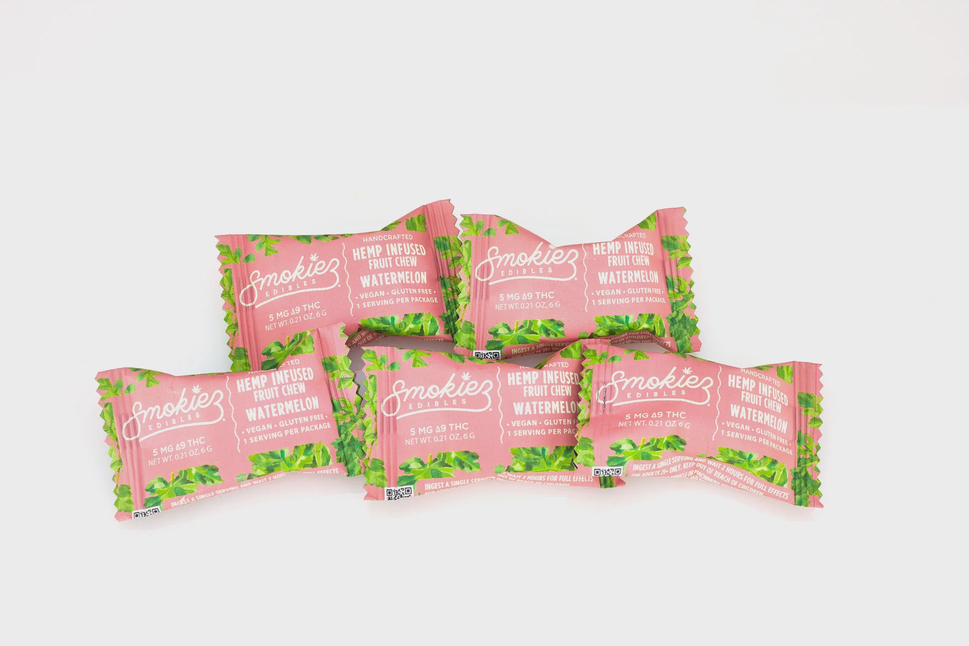 Smokiez Edibles Delta-9 Watermelon Hemp Derived Delta-9 THC Fruit Chews 5 mg 5 pieces